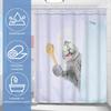 Cute Shower Curtain Polyester Waterproof Bath Curtain with 12 Hooks Funny Cat Patterns Bathroom Decoration for Home Apartment