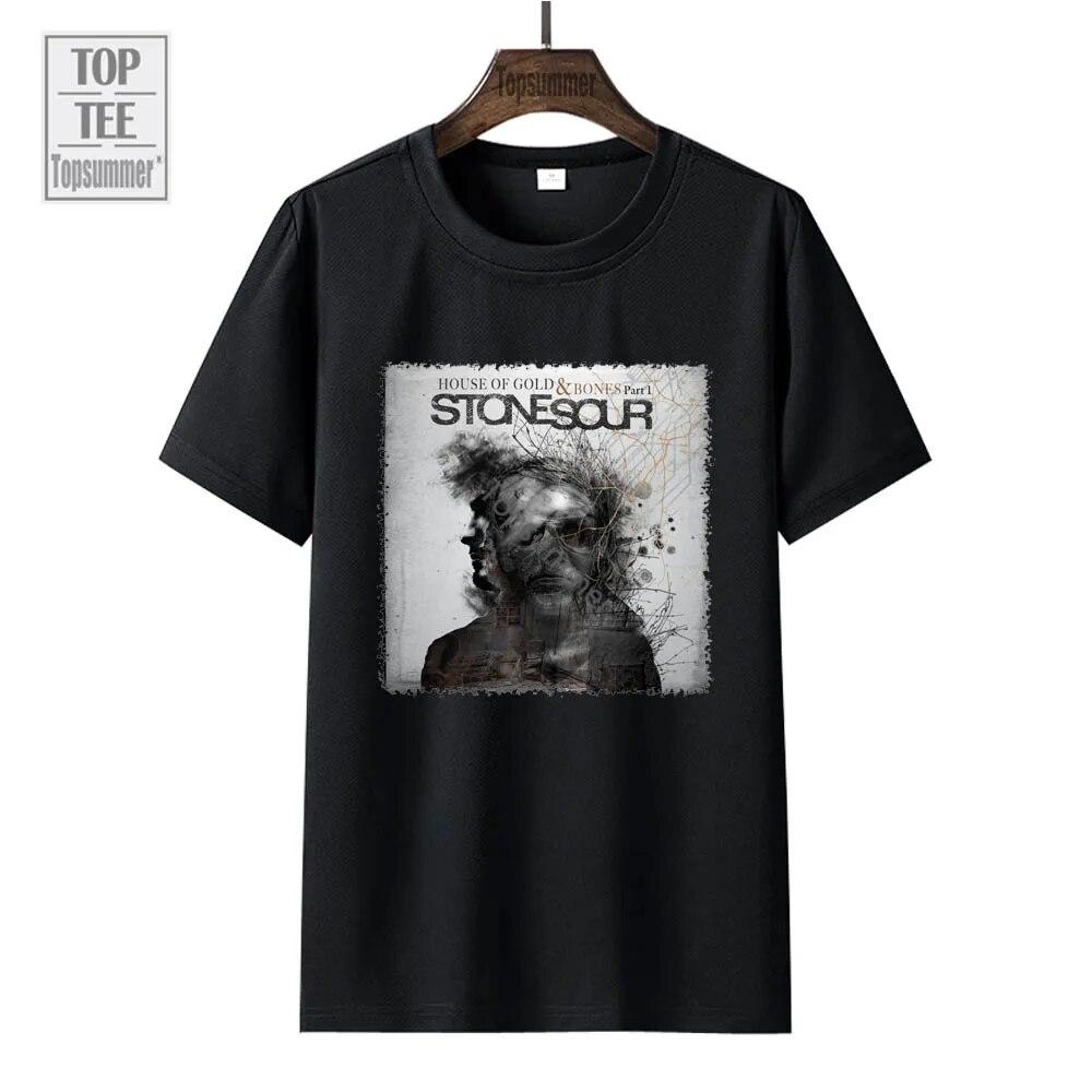 Дом золота и костей, штат Пт. Футболка с 1 альбомом Stone Sour Tour, уличная одежда, футболки с короткими рукавами 90-х годов, одежда с графическим принтом