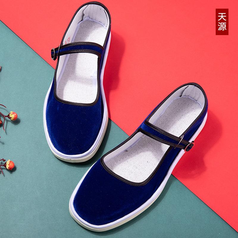 Старые пекинские тканевые туфли на плоской подошве, прошитые туфли с низким верхом, подошва-лазанья, неглубокий вырез, плоская резиновая подошва, этнические тканевые туфли в стиле матери