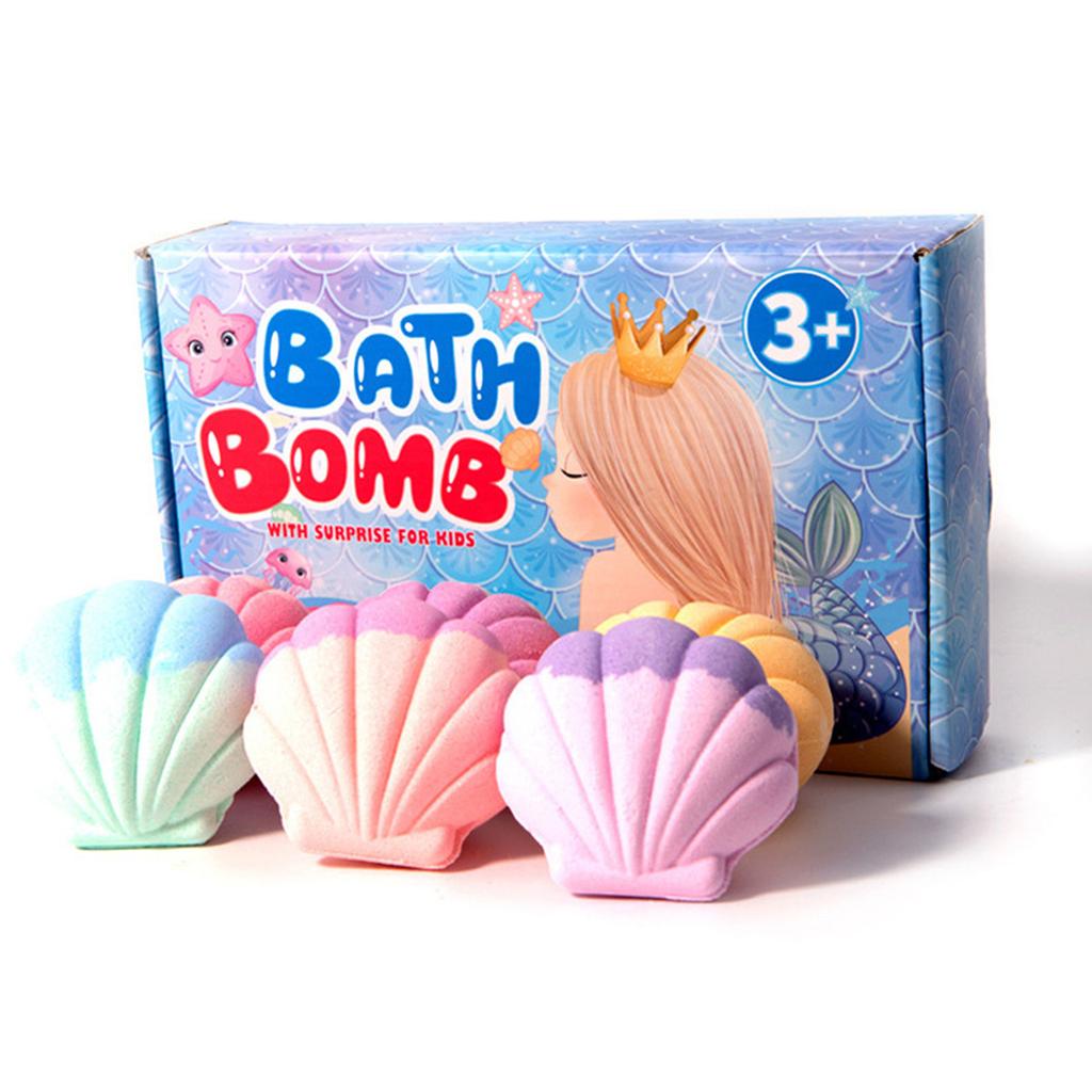 Shell Bath Balls Set Spa Essential Oil Bath Balls Bubble Pop Salt Bath Salt Balls 110g*6pcs