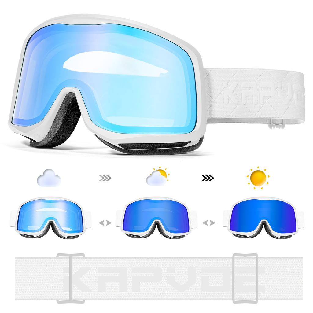 Kapvoe UV400 Снежные Очки Лыжные Сноубордические Солнцезащитные Очки Лыжная Маска для Мужчин Женщин Антизапотевающие Линзы Комплект Защиты Очки для Снегохода