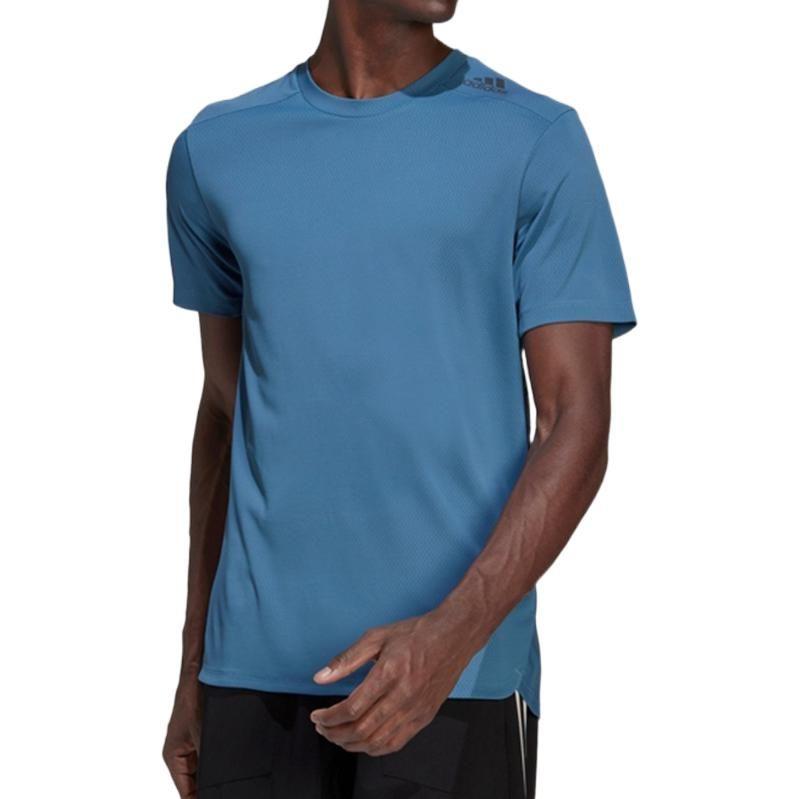 Adidas HIIT T Shirts Men's Dark Blue Crew Neck Moderate Straight Fit HU0112