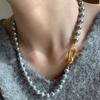 Высококачественная Серая Цепочка с Имитацией Жемчуга Бусины Ожерелье Для Женщин 2026 Модный Набор Украшений Роскошные Аксессуары для Девочек