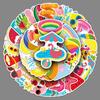 50 Summer Fresh Stickers Personalized Cartoon Summer Beach Decoration Mobile Phone Case Water Cup Gum Stickers