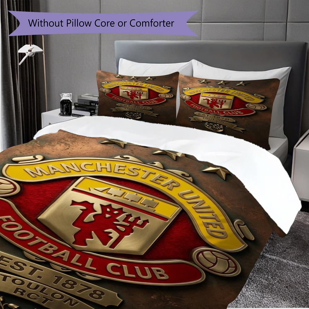 Manchester Legacy Pride Bedding (1 * duvet cover + 2 * pillowcase, without core) 2D Flat Bedding set Soft and comfortable Duvet cover and pillowcase
