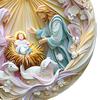 1Pc/2Pcs Nativity Scene Ornaments Birth of Jesus Acrylic Hanging Decorations Holy Religious Gifts for Christian Christmas Tree Decor