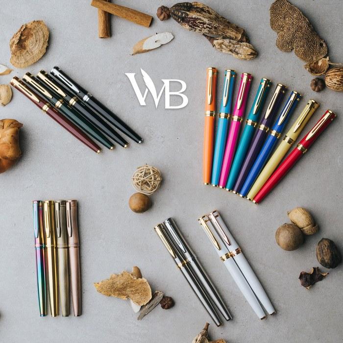 Wordsworth & Black Fountain Pen Set, Fine Nib, Silver Silver Chrome