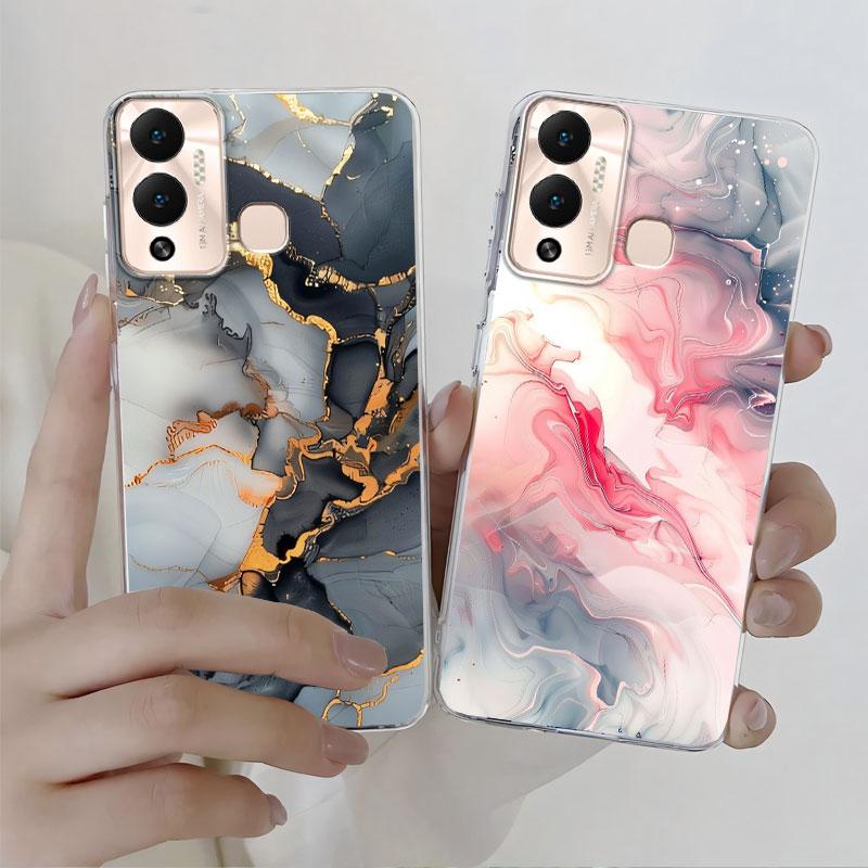 Счастливый Для Infinix Hot 12 Play 12i Чехол Защитная Крышка Для Infinix Hot 12 Play NFC Мраморный Прозрачный Мягкий Силиконовый Чехол Для Телефона Funda