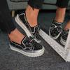 Fashion Rhinestones Woman Shoes Women Shining Rhinestone Slip-on Loafers Bowknot Lazy Casual Plataforma Mujer