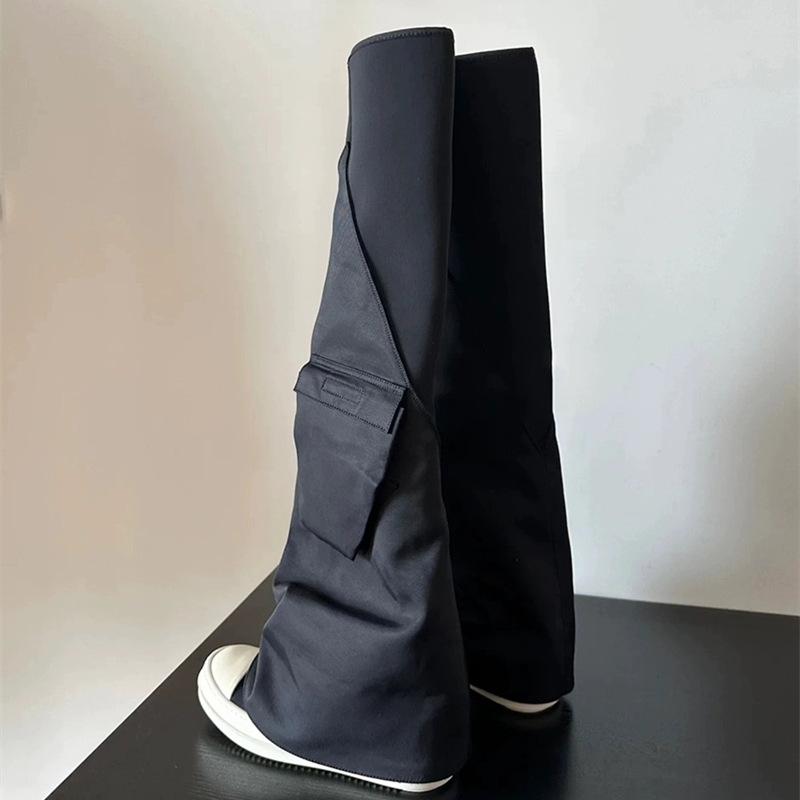 Мода Мода Бедро Выше Колена Высокие Сапоги Женщины Холст Стрейч Роскошный Эластичный Повседневный Черный Дизайнер Весна Осень Носки Обувь