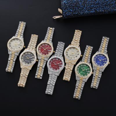 Мужские часы в стиле хип-хоп Iced Out, роскошные кварцевые часы со стразами класса ААА, круглые часы унисекс, наручные часы, подарок для парня