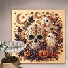 Хэллоуин DIY Жемчужная Живопись Самоклеящаяся Тыква Призрак Кошка Ворона Настенное Искусство Декор Спальни Гостиной