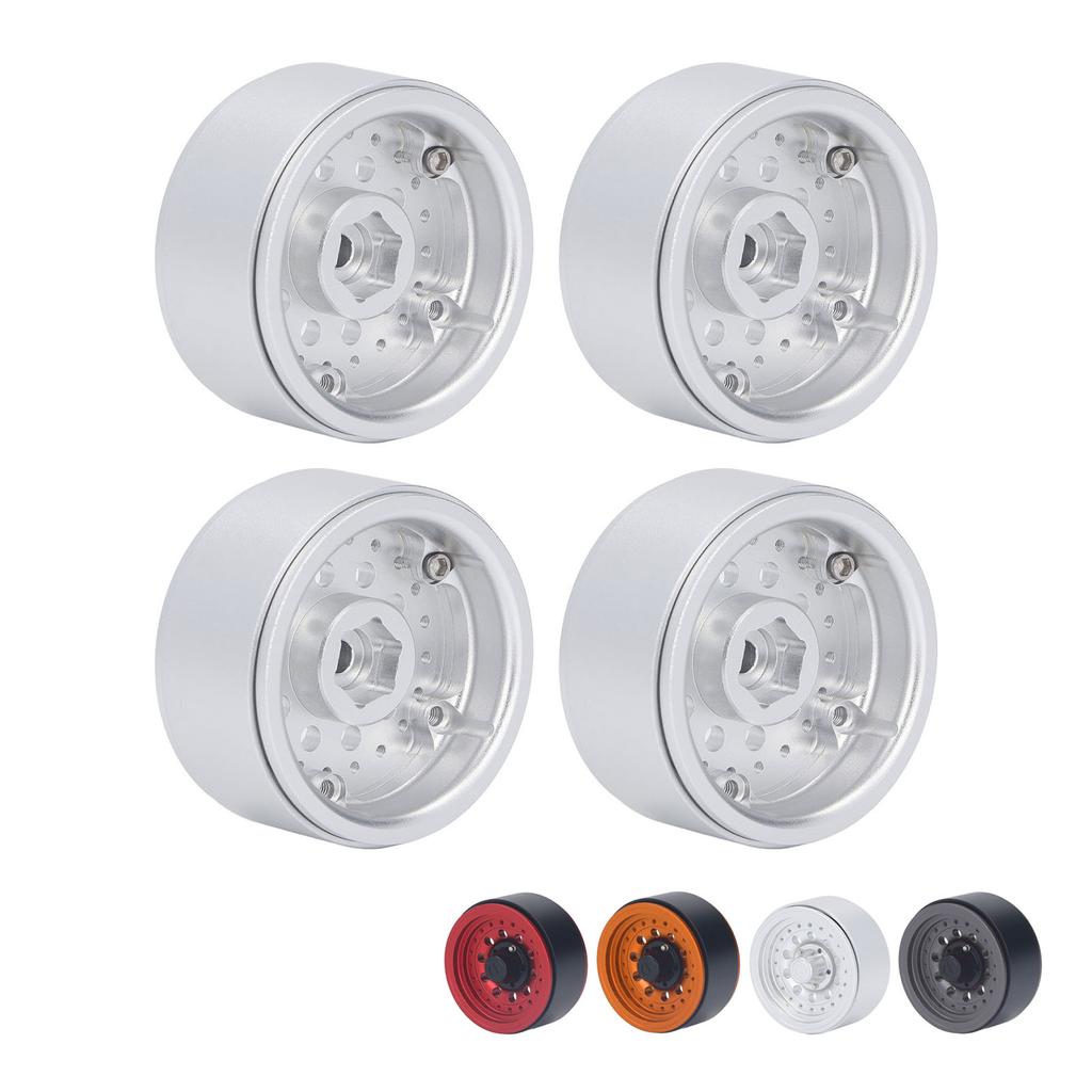 4PCS RC Beadlock Wheel Rim Set 1,9 дюймов Алюминиевый сплав 1/10 RC Автомобильная ступица колеса для осевого SCX10 I II II