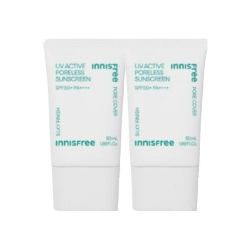 Innisfree Солнцезащитный крем для лица UV Active Poreless SPF50+ PA++++ 50 мл | Надежная защита от УФ-лучей и разглаживание пор | Легкий матирующий корейский солнцезащитный крем