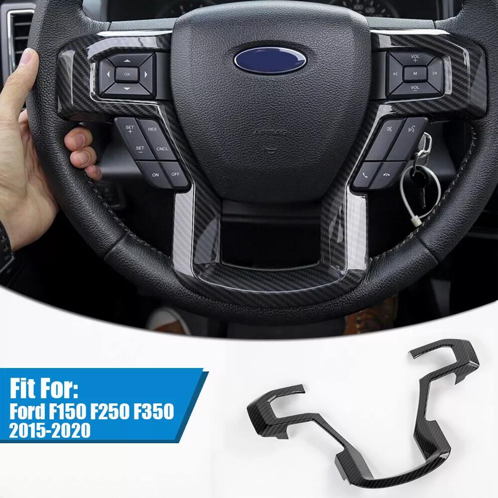 Carbon Fiber Steering Wheel Cover Trim Bezel For Ford F150 2015-2020 Accessories