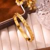 High-end Heart-shaped Diamond-studded Twisted Titanium Steel Bracelet 18K Gold Luxury Accessory for Women