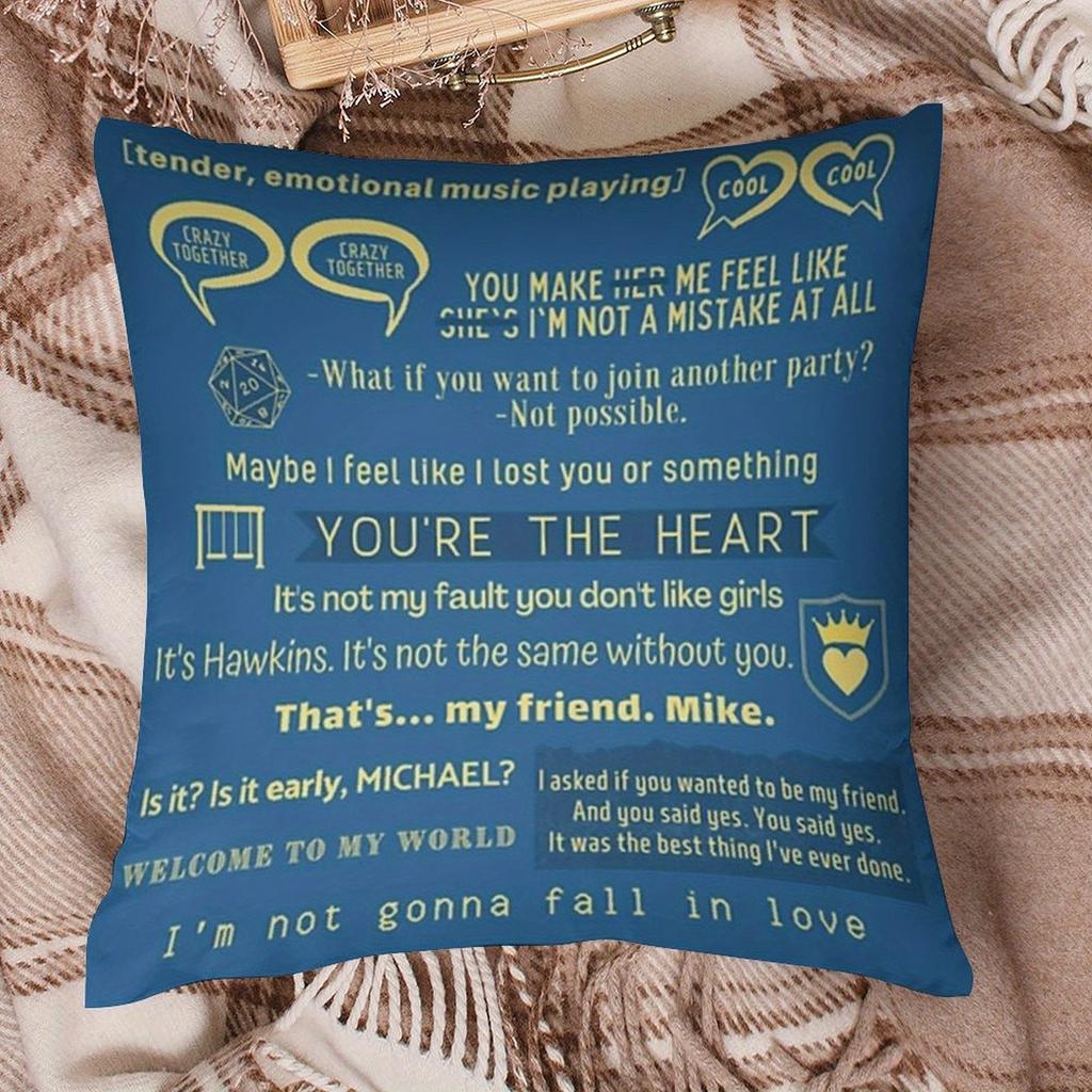 Byler Pillow Cover Crazy Together Quote Collage Throw Pillow Case Polyester Decorative Cushion Cover For Bedroom Dorm Home Decor