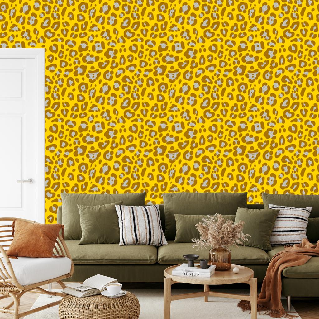 Yellow Leather Wallpaper Yellow and Gold for Living Room and Bedroom 50x1000