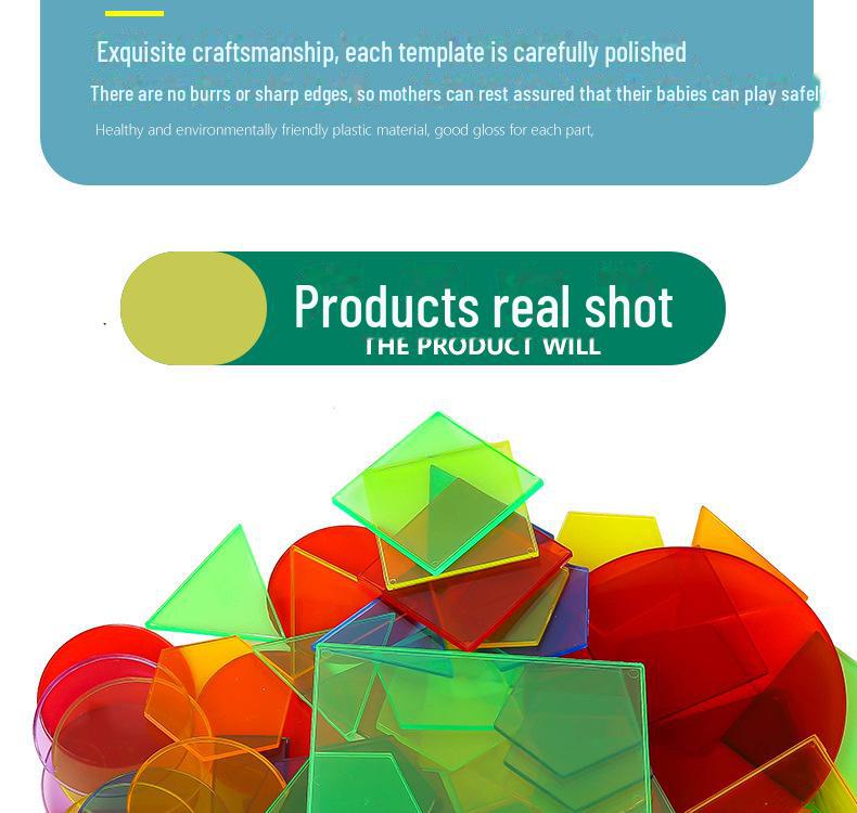 Прозрачные геометрические строительные блоки - развивающие игрушки Монтессори для практического обучения детей раннего возраста