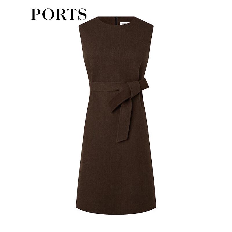 PORTS Sleeveless A-Line Wool Blend Dress
