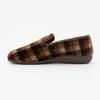 Men's BONADONA Comfort Fleece Slippers with Plaid and Brown Gradient