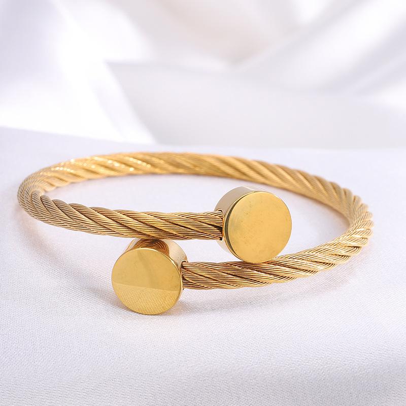 Double-ended Round Color Open Steel Wire Simple and Versatile Bracelet