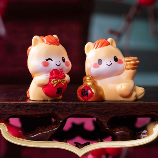 4 шт. Миниатюрная фигурка мультяшной лошади, приносящая удачу, миниатюрный пони