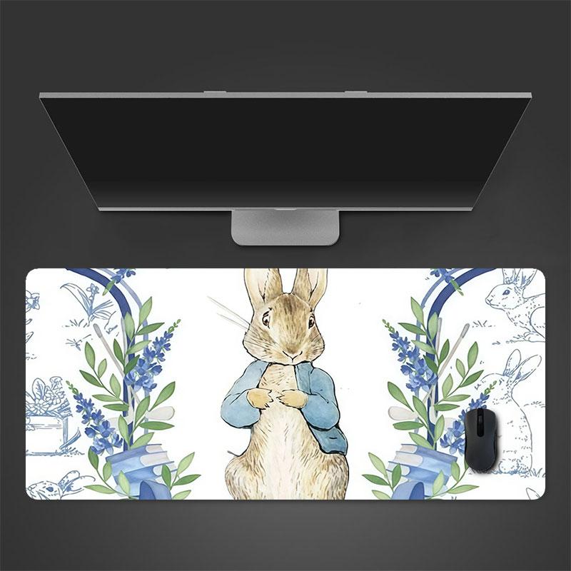 Peter Rabbit Art Mouse Pad, Large Gaming Desk Mat, Non-slip XXL Mousepad for Laptop & Tablet, Mini PC Playmat with Stitched Edges