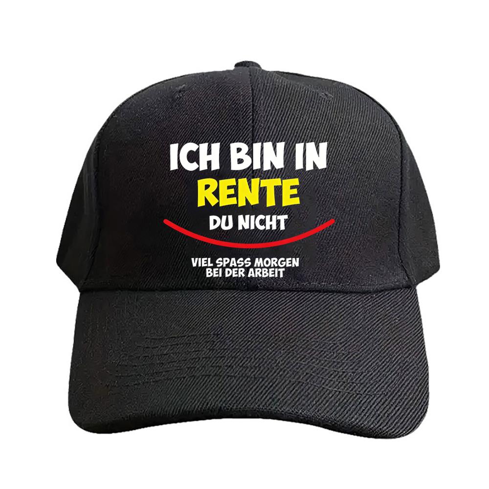 Ich Bin in Rente Du Nicht viel spass morgen bei der arbeti Summer Man Adult Hat Casual Adjustable Dad Printed Baseball Caps