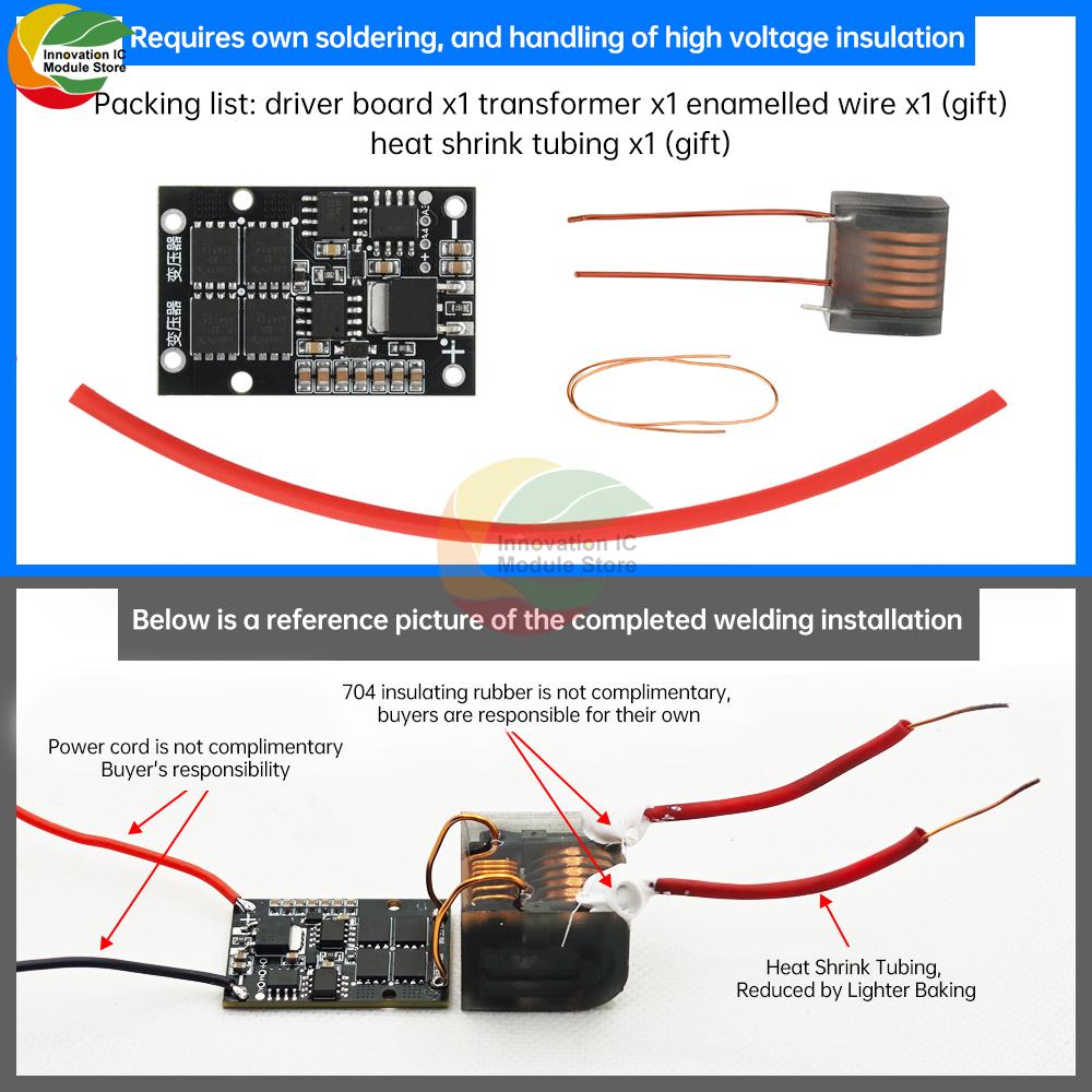 DC 6-11V to AC 11KV-11KV High Voltage Generator Step-up Inverter Arc Igniter Coil Module Boost Board 71W