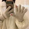 Korean  Gloves Solid Color Student Winter Mittens Thickened Women Knitted Gloves  Girls