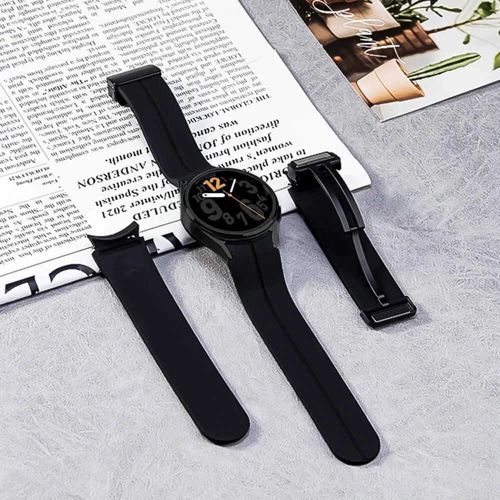 Силиконовый ремешок без зазора для Samsung Galaxy Watch 6 5 4 40 мм 44 мм 5 Pro 45 мм Магнитный браслет для Watch 6 4 Classic Ремешок для часов
