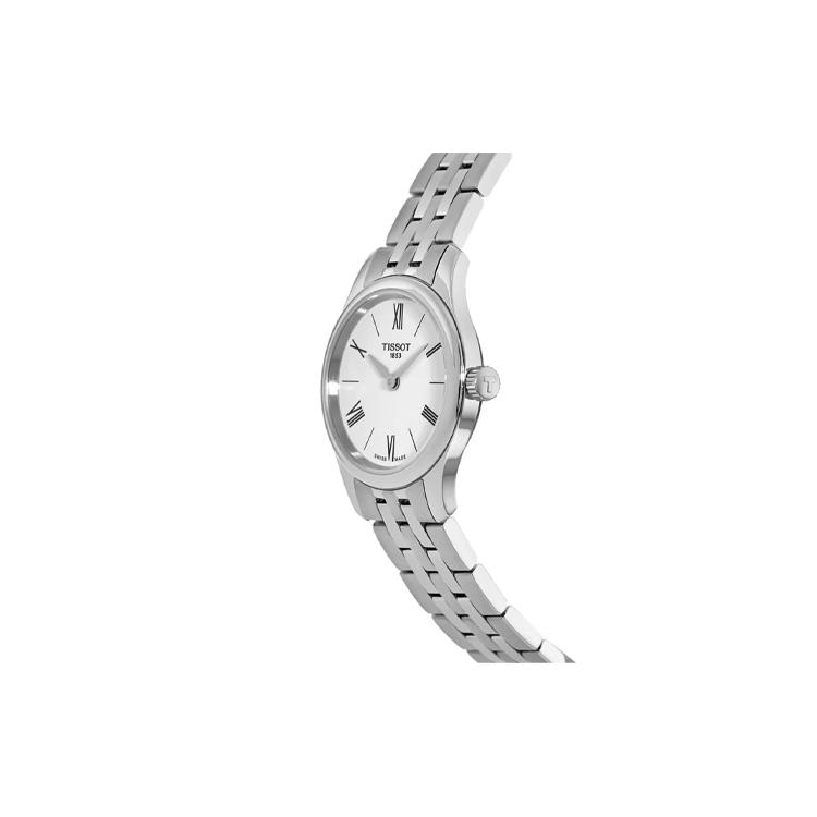 Tissot Junya Collection Кварцевый механизм 30м Водонепроницаемость Женские часы 25мм Белый циферблат T063.009.11.018.00