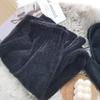 2025 Женские маленькие вязаные брюки с широкими штанинами на кулиске - Осенне-зимние утепленные повседневные длинные брюки