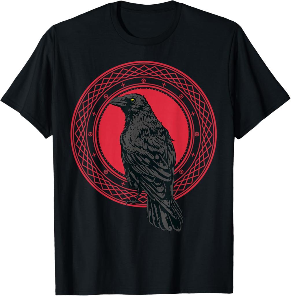 Raven with Norse Symbol T-shirt