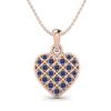 Blue Sapphire Heart Pendant - 925 Sterling Silver