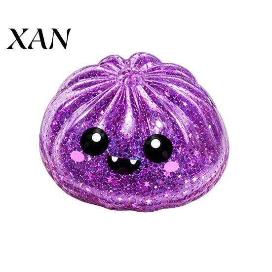 Dumpling Stress Ball 1/5Pcs Halloween Relief Toy, Pumpkin Ghost Eyeball Steamed Bun Soft Toy Squeeze Sensory Fidget for Adults Kids Orange Reliever