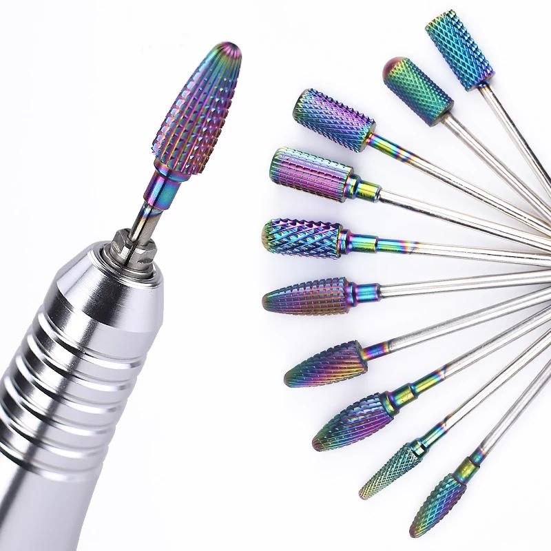 Твердосплавные вольфрамовые насадки для ногтей, фрезы, электрические сверла для ногтей, инструменты для очистки кутикулы для педикюра, маникюрные буферы, дрель