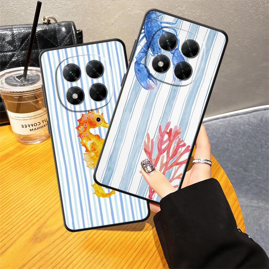 Морские Животные Мягкий Чехол-Крышка для Телефона для Xiaomi Redmi Note 11 13 12 Pro Plus 10S 12S 10 9 8 Pro 9s 11S