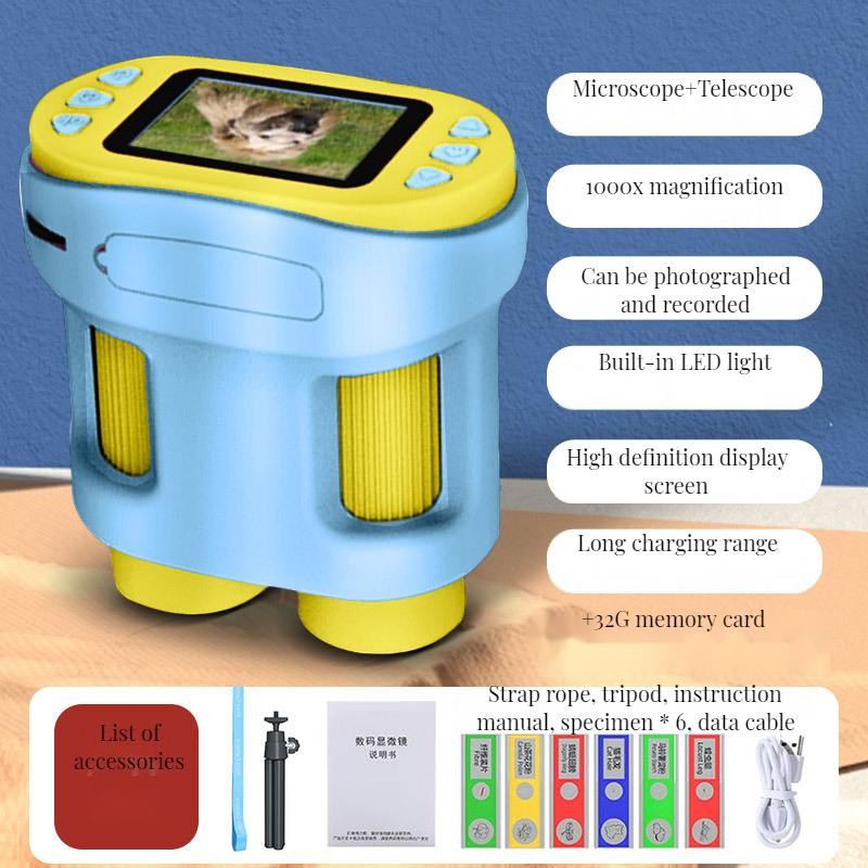 Handheld, Portable, with Screen and Photo Sharing Microscope, Children's Science, Students Can See Bacteria