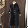 Autumn Winter Quilted Cotton Jacket Long Sleeve Loose Fit Casual Women's Coat Mid-Length Cotton Outerwear