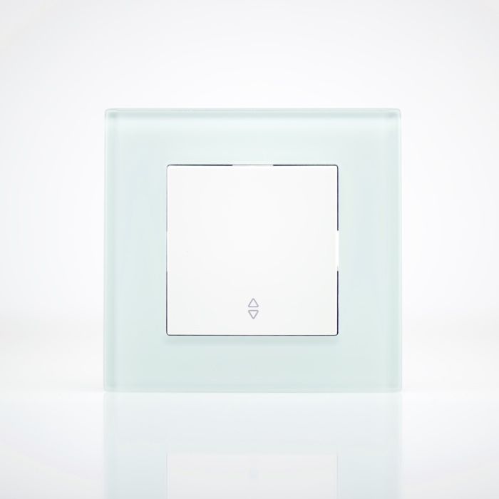 Plaque de finition verre vert 1 poste 84x87x10mm