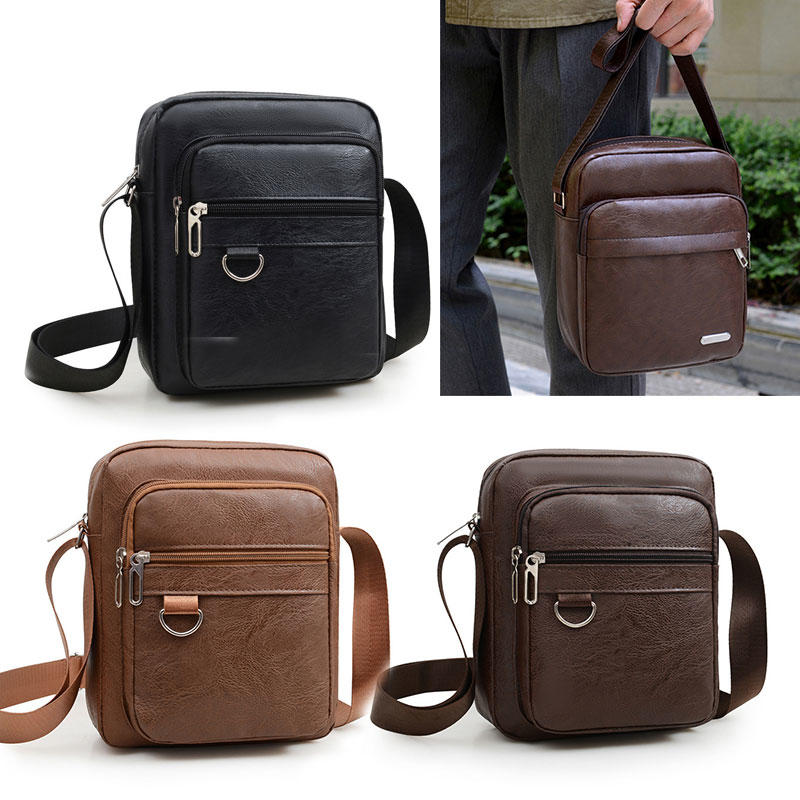 Многослойная деловая кожаная сумка через плечо для мужчин, легкая дорожная повседневная сумка-мессенджер