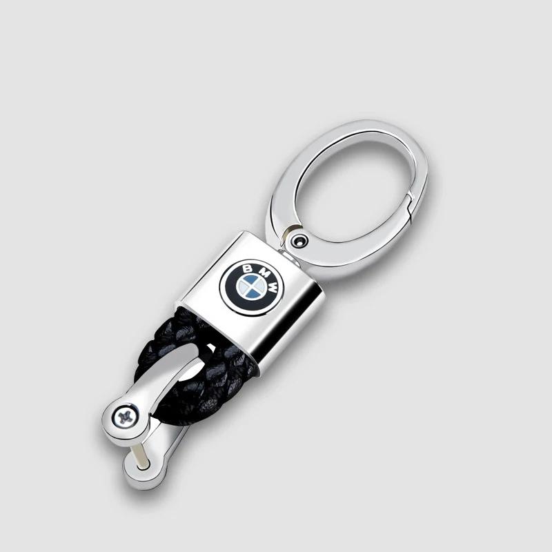 2025 Горячий Авто Стайлинг 3D Металл+Кожа Плетеный Веревочный Брелок Для BMW M power X1 X3 X5 X6 Performance M3 M5 E90 E39 E46 Аксессуар