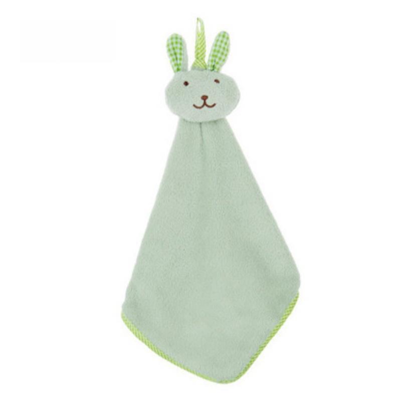 Креативное и милое маленькое кроличье утолщенное и подвесное коралловое плюшевое супервпитывающее полотенце для протирания головы кролика, полотенце для протирания, подвесное полотенце