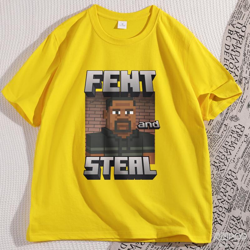 Fent and Steal Graphic Tshirts Men Women Cotton Comfortable Game T Shirt Casual Short Sleeves TShirt Streetwear High Quality