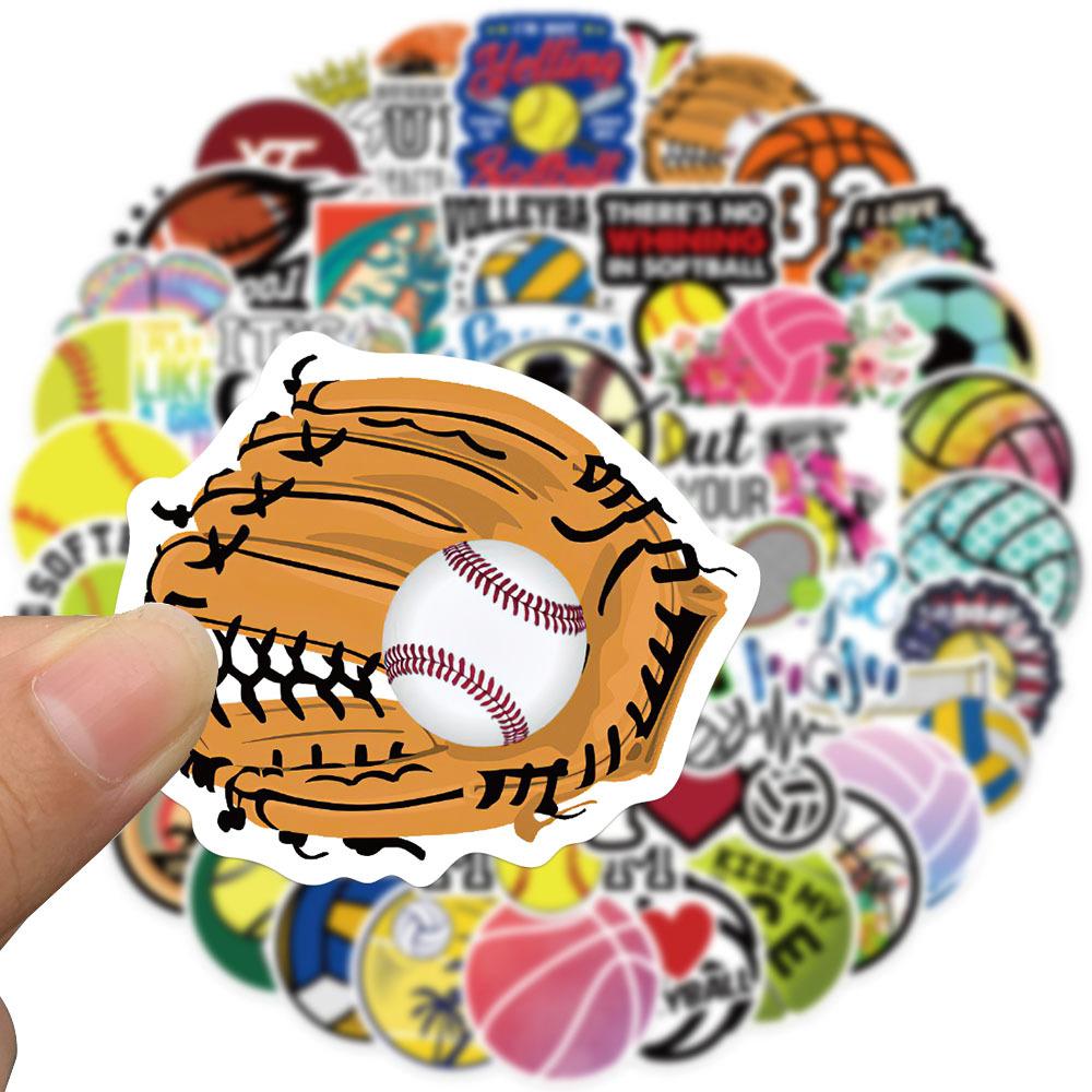 50 Ball Sports Collection Stickers Personalized Decoration Suitcase Notebook Waterproof Removable Glue Without Repeated Stickers