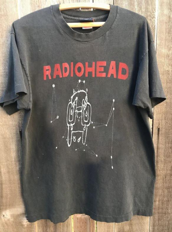 Radiohead 2001 Мировой Тур Графическая Угольная Унисекс Футболка S5XL KH17710 Унисекс Футболка