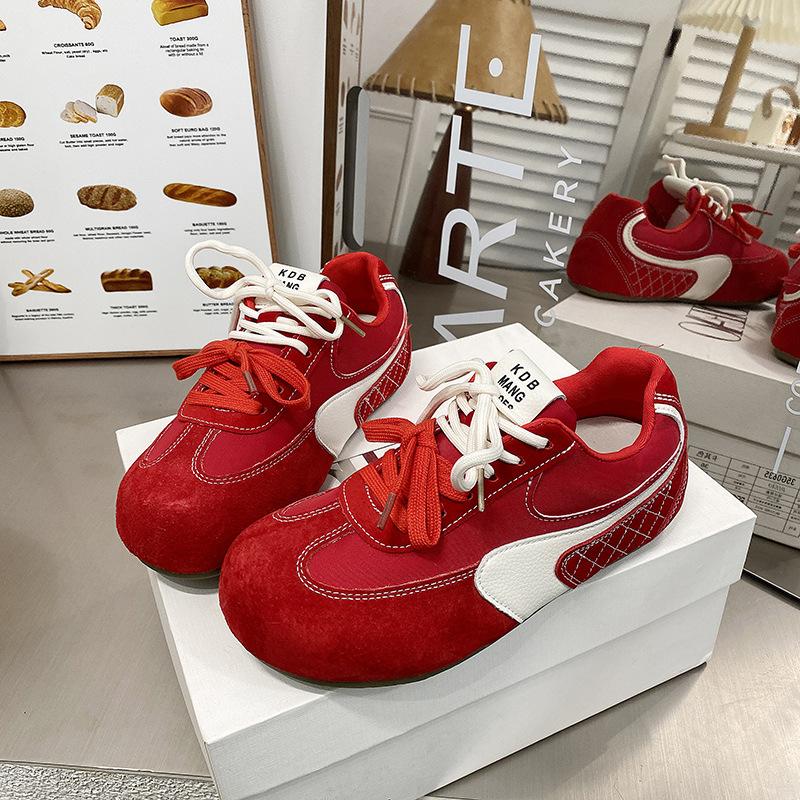 DONGJI оригинал 2025 ранняя весна новые немецкие кроссовки на толстой подошве женские кожаные туфли Forrest Gump на мягкой подошве повседневная обувь женская