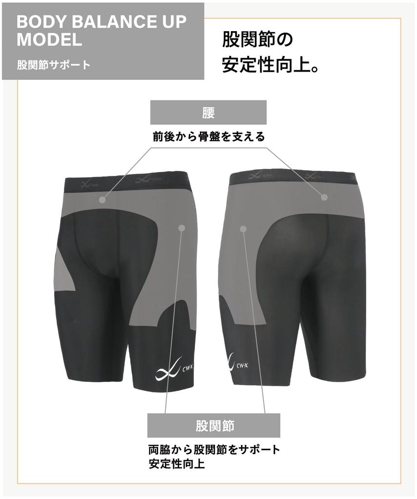 Hip Support Favorite Body Balance Up Model Leggings Prevents Lower Body Axis Pelvic Ball Track and BCO101 HOO505 L CW-X/Wacoal [Men's] [Shohei